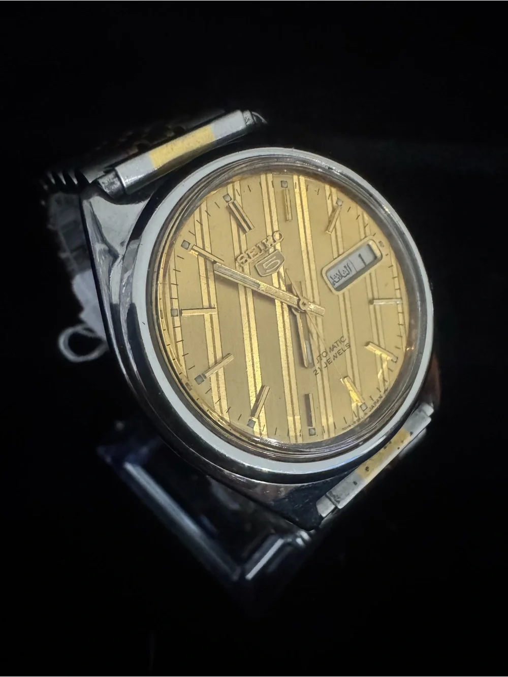 Seiko Gold Dial Stainless Steel Watch